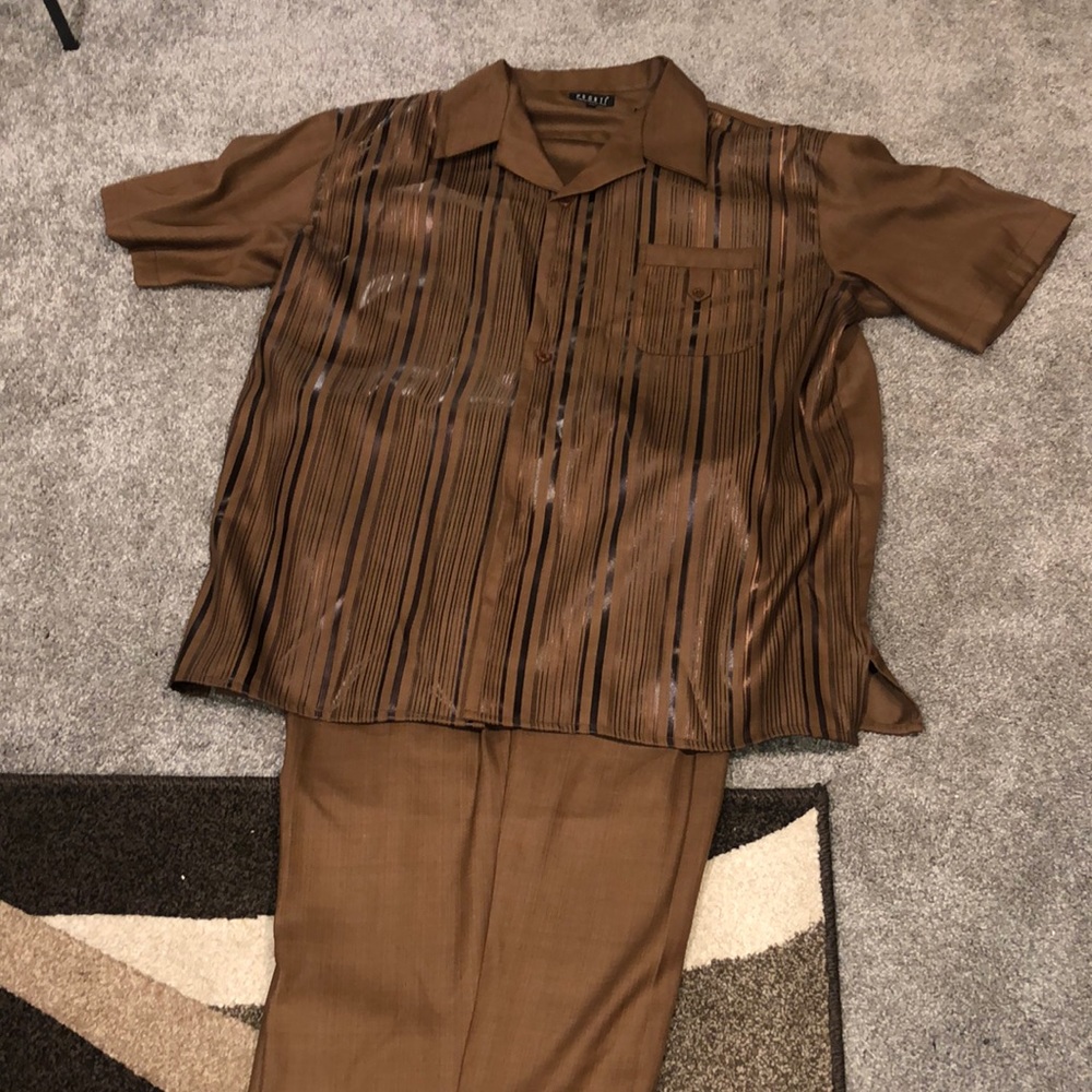 Brown pants suit